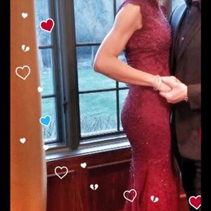 Betsy Adams burgundy full length size 4 dress